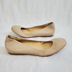 J.Crew | Cream Leather Ballerina Flats